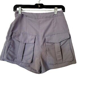 PRETTY little thing, gray very high rise dress short, zipper on side 2 pockets f